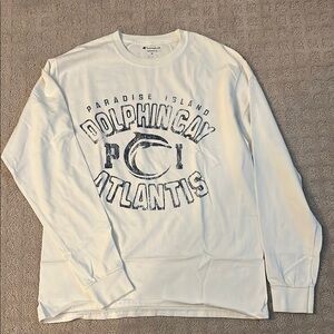 Champion White Graphic Long Sleeve Tee
